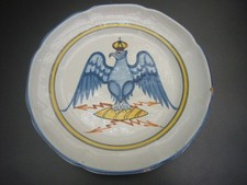 ASSIETTE EN FAIENCE DE L'EST WALLY AIGLE IMPERIAL