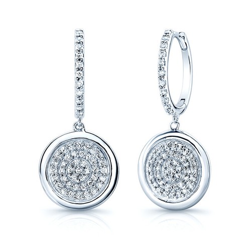 14k blanc diamants pavé - or,