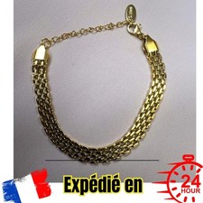 Bracelet en  acier inoxydable plaqué or 18 carats pour femme