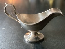 Saucière En Metal Argenté - Poinçon JS - Vintage