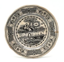 Gien assiette parlante Rébus n°2 french ceramic plate