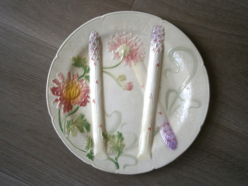 Assiette asperges 1900 - assiette,