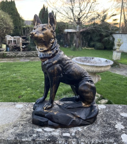 Sculpture chien plâtre - sculpture, en