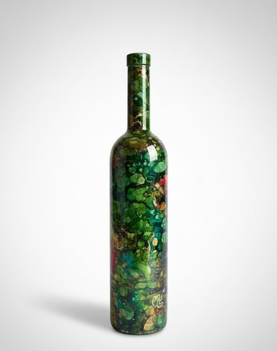 Bouteille vintage soliflore - bouteille,