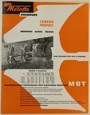 prospectus brochure Mélotte charrue jardinage motoculture tracteur tractor