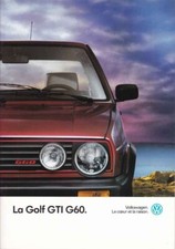 Catalogue Brochure VW Golf GTI G60 03/1990 Belgique en français