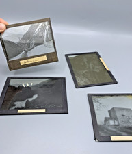 Lot 4 plaques photo lanterne magique – paysages montagne, dont “Le trou d’Uri” 