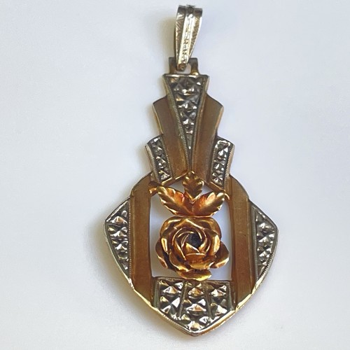 Ancien pendentif art déco - pendentif, or