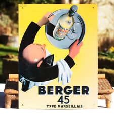 Plaque publicitaire vintage Berger 45 Type Marseillais en tôle éditions Clouet
