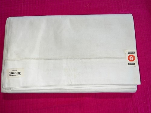 Drap pur coton blanc - en,