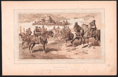1886 lithographie préhistoire - 1886,