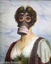 BANKSY FEMME AVEC MASQUE À