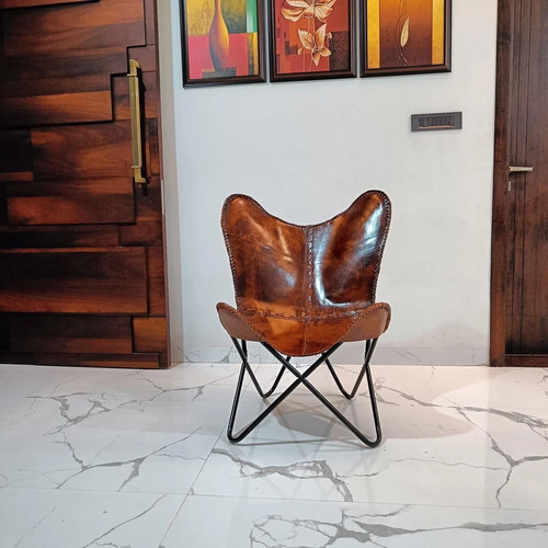 Fauteuil papillon cuir - papillon, en