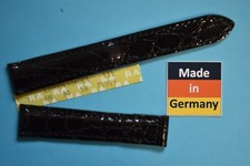 Croco Bracelet Montre 18mm Convenable pour Fermoir Dépliant De Cartier Noir