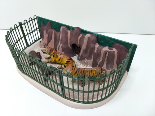 Diorama zoo tigres décor - zoo, (décor