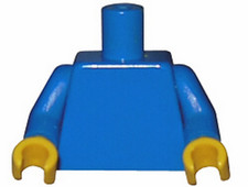 LEGO 973c007 BLUE Torso Plain / Blue Arms / Yellow Hands