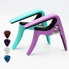 Lot de 2 capodastres pour ukulélé soprano concert ténor baryton vert + violet