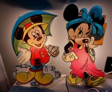 Lampes murales vintage Walt Disney Minnie Mouse Mickey Mouse lampes en plastique