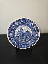 Assiette ancienne Petrus Regout Vinktoren Maastricht décor bleu château 