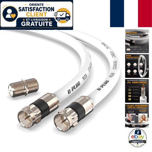 Câble coaxial rg6 - coaxial, 1m