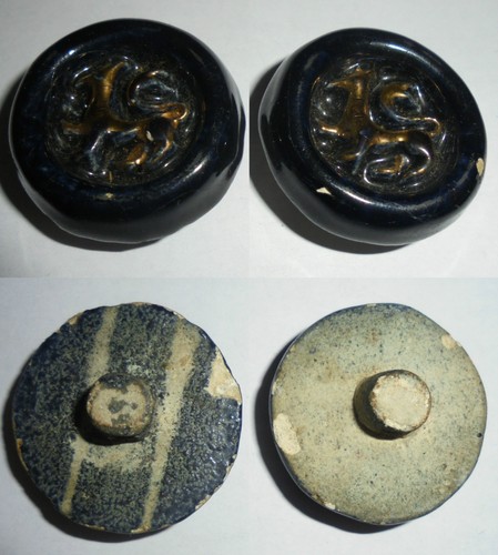 Ancien bouton céramique - ancien,