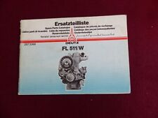 livret catalogue pièces de rechange : moteur  DEUTZ  type FL 511 / W