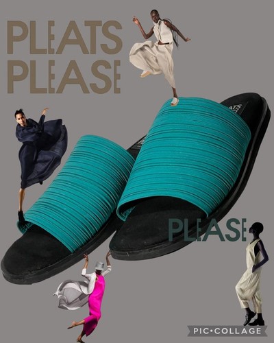 Sandales plates plissées