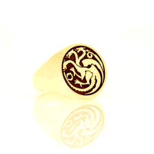 JD04 BAGUE CHEVALIÈRE PERSONNALISÉE EN ARGENT MASSIF 925K PLAQUÉ OR