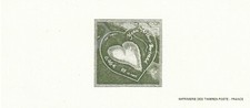 Gravure Epreuve timbre poste 2002 Coeur Yann Arthus Bertrand