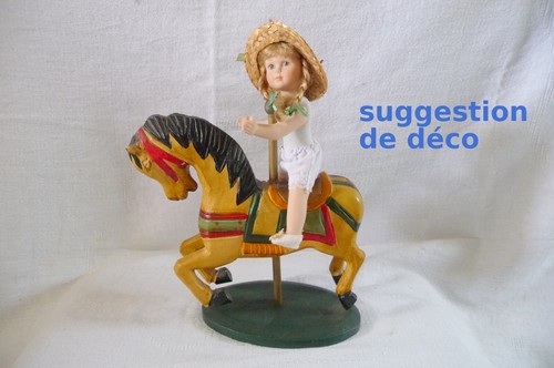 Cheval manège bois peint - cheval,