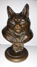 Bronze chat botté signé - bronze, le