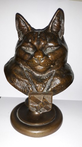 Bronze chat botté signé - bronze, le