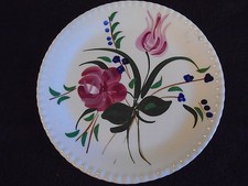 Blue Ridge Pottery Blue Bell Bouquet Dinner Plate Hand Painted Closed Flower