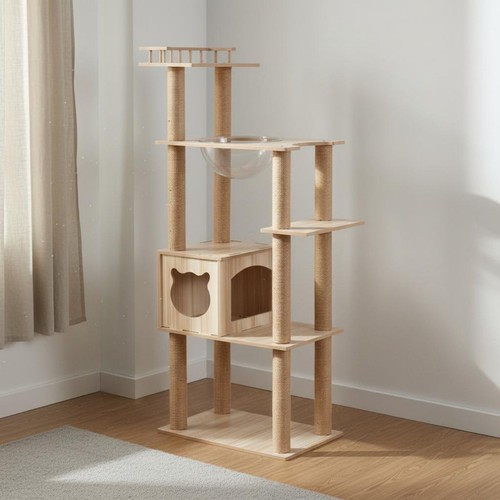 Arbre chat bois stable - à, en
