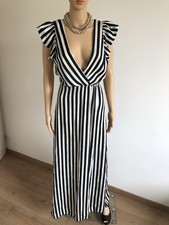 Robe longue noire et écrue