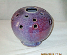 vase boule pique fleurs -Céramique gres  sang de boeuf   XXè signé a identifier