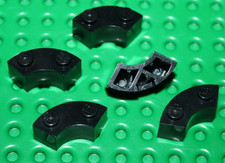 5 x Lego Black Brick Round