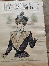 ANCIENNE REVUE LA MODE DU PETIT JOURNAL + PATRON PANTALON ET COL N°8 1899
