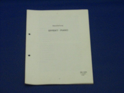 Wersi instruction effets piano - wersi,