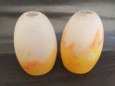 Lot 2 tulipes lustre lampe pâte de verre signé G.V.  Croismare Très bon état