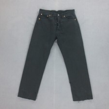 Jean Droit Vintage 90s Levi's 501 Made in UK Homme W34 L32 Noir Brut Coton Bouto