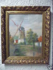 Beau, Ancien Tableau__Moulin À Vent__Pastel__Signé__!