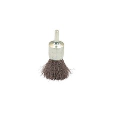 Brosse pinceau sur tige fil acier ondulé décapage dur bois/métal - D. 25 mm - Q.