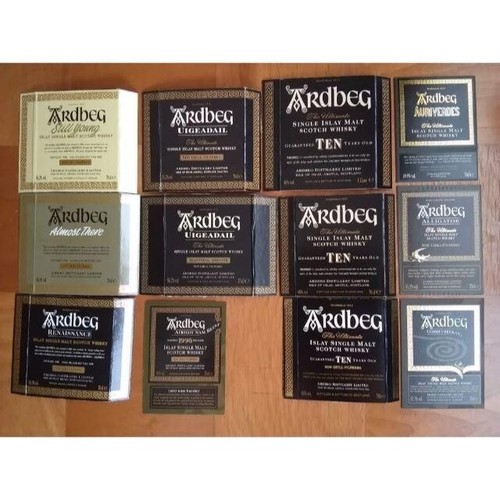 Ardbeg whisky box labels rare - box,