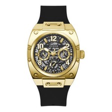 Montre Homme GUESS PRODIGY GW0569G2 Multifonction Silicone Noir D'or