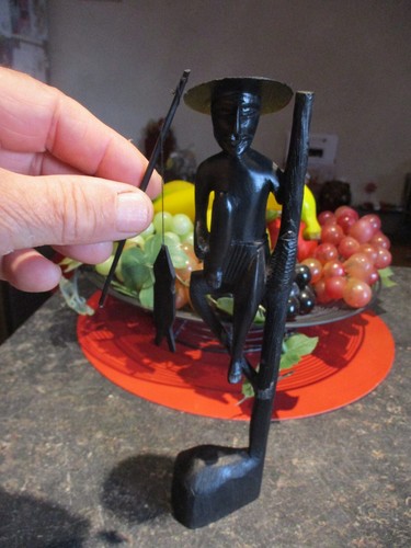 Sculpture bois pêcheur - sculpture,