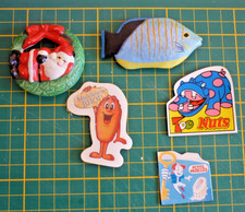 - 5 MAGNETS AIMANTS - NUTS, Madeleine BIJOU, poisson, Noël..