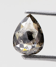 Poire Forme Sel Poivre Couleur Diamant 1 + CT Rose Coupe Fantaisie Naturel