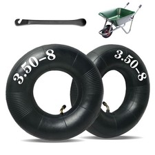 Lot de 2 chambres à air pour brouette, chambre à air de rechange 3,50-8, pneu...
