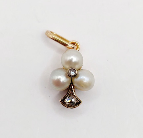 Pendentif trèfle victorien - , or
